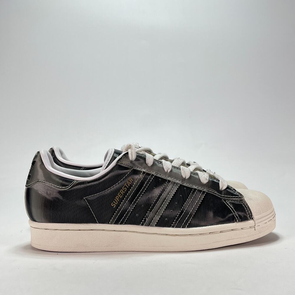 adidas Superstar Black Silver White Lifestyle Sneakers H00238 Youth Size 4.5